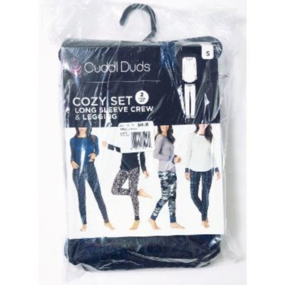 Cuddl Duds Blue and Black Women's Pajama Set - Picture 2 of 5